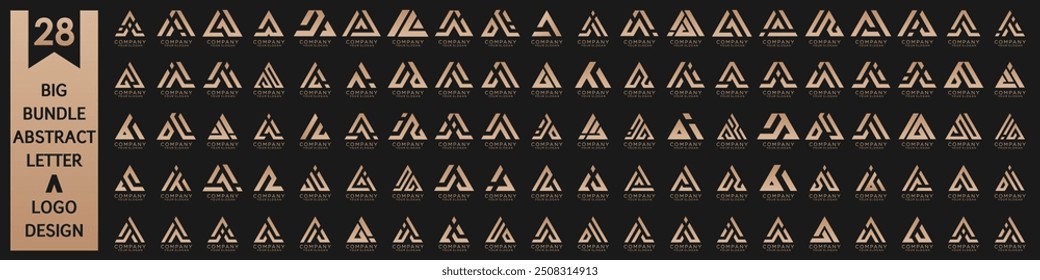 collection abstract letter A logo design. modern logotype A design with gold color. vector illustration
