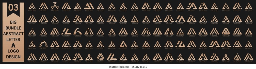 collection abstract letter A logo design. modern logotype A design with gold color. vector illustration