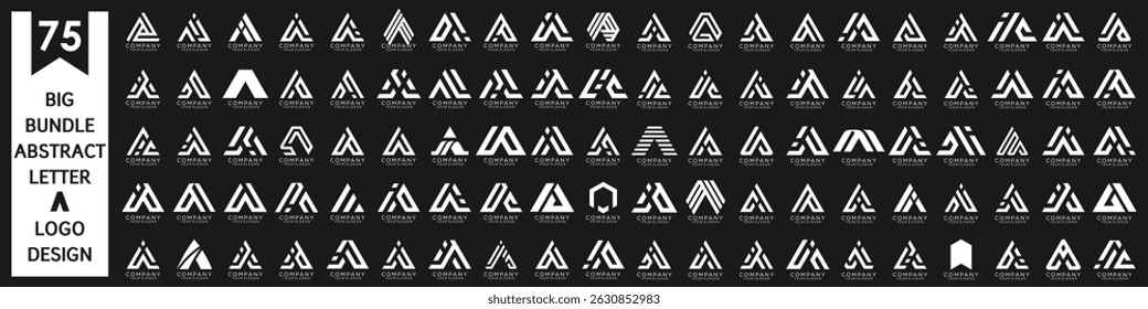 collection abstract letter A logo design. modern logotype A design with white color. vector illustration