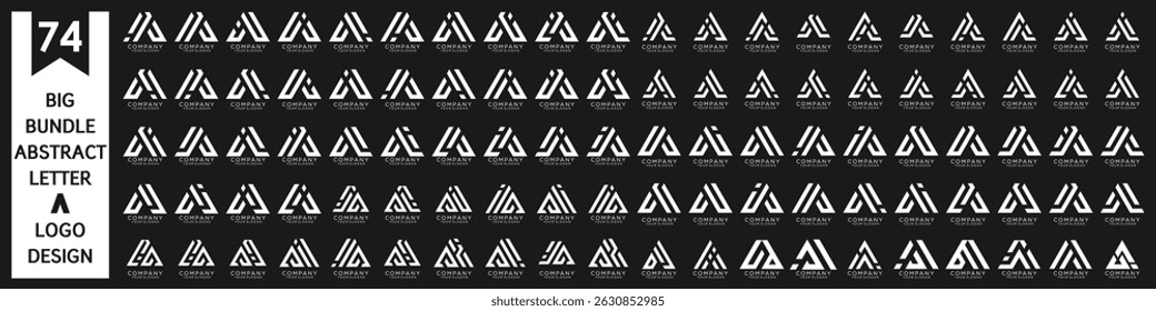 collection abstract letter A logo design. modern logotype A design with white color. vector illustration