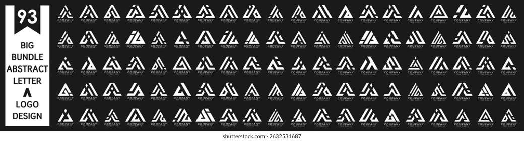 collection abstract letter A logo design. modern logotype A design with white color. vector illustration