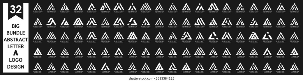 collection abstract letter A logo design. modern logotype A design with white color. vector illustration