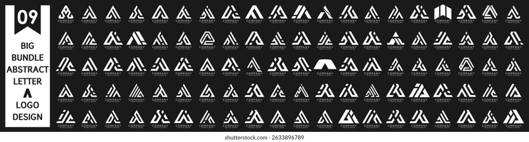 Sammlung abstrakter Buchstabe A Logo-Design. modernes Logo A Design mit weißer Farbe. Vektorgrafik