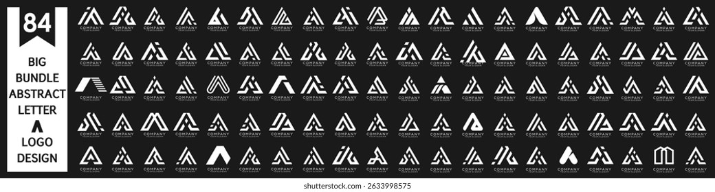 collection abstract letter A logo design. modern logotype A design with white color. vector illustration