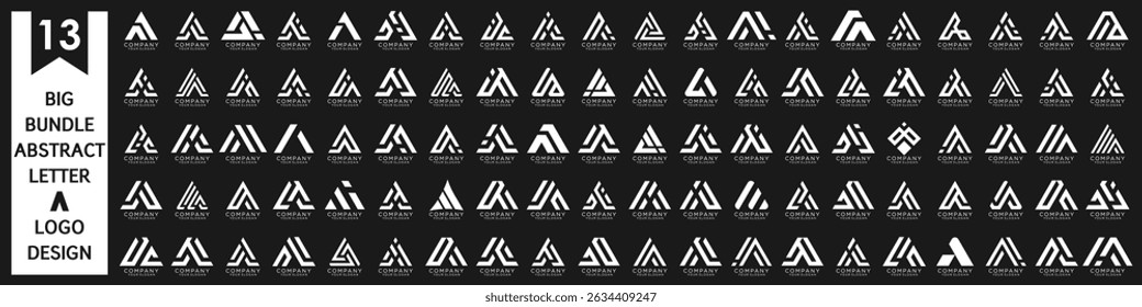 collection abstract letter A logo design. modern logotype A design with white color. vector illustration