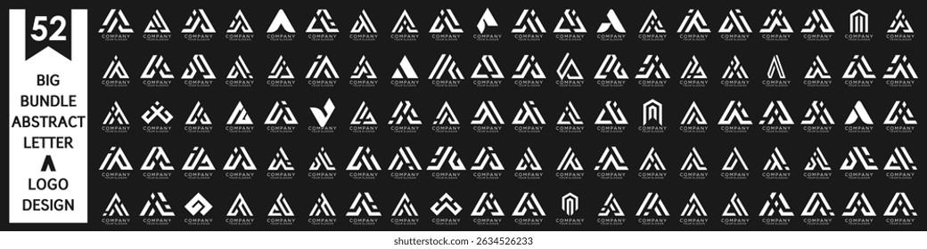 collection abstract letter A logo design. modern logotype A design with white color. vector illustration