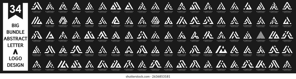 collection abstract letter A logo design. modern logotype A design with white color. vector illustration