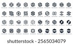 Collection of abstract letter S logo design, graphic icons vector for, business and technology, hexagon symbol graphic