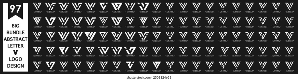 collection abstract letter V logo design. modern logotype V design with white color. vector illustration