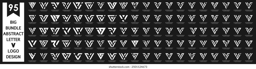 Sammlung abstrakter Buchstabe V Logo-Design. modernes Logo-V-Design mit weißer Farbe. Vektorgrafik