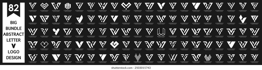 collection abstract letter V logo design. modern logotype V design with white color. vector illustration