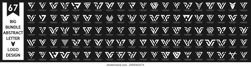collection abstract letter V logo design. modern logotype V design with white color. vector illustration