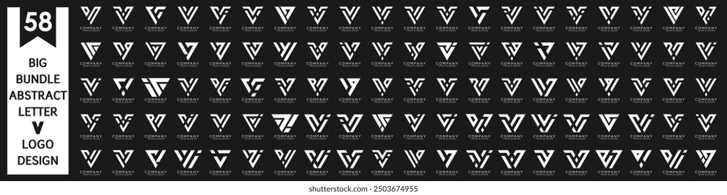 collection abstract letter V logo design. modern logotype V design with white color. vector illustration