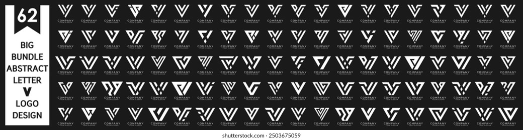 collection abstract letter V logo design. modern logotype V design with white color. vector illustration