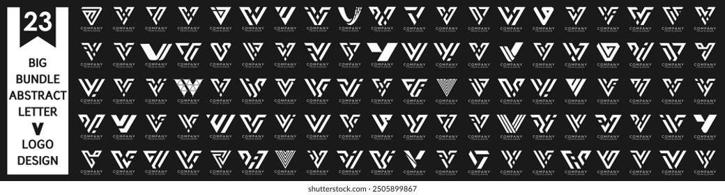 collection abstract letter V logo design. modern logotype V design with white color. vector illustration
