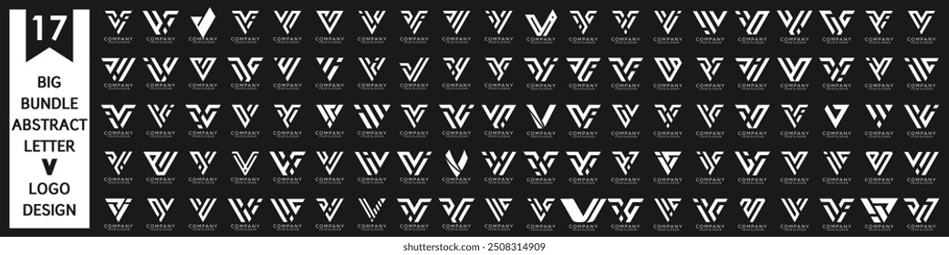 collection abstract letter V logo design. modern logotype V design with white color. vector illustration