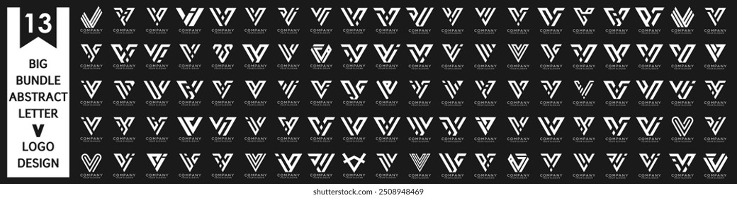 collection abstract letter V logo design. modern logotype V design with white color. vector illustration