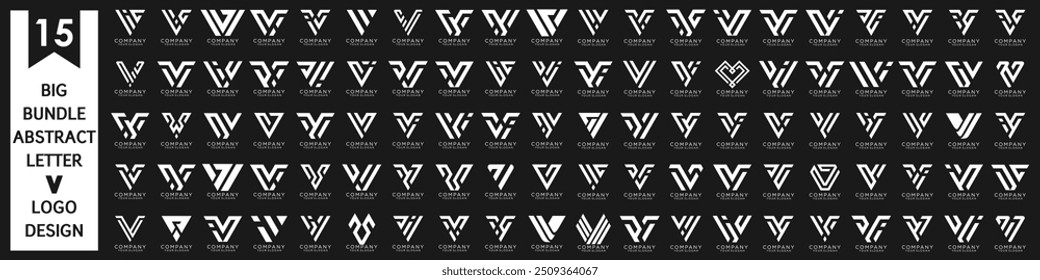collection abstract letter V logo design. modern logotype V design with white color. vector illustration