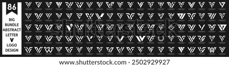 collection abstract letter V logo design. modern logotype V design with white color. vector illustration