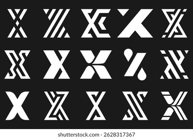 collection abstract letter x logo design. modern logotype x design with white color. vector illustration