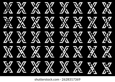 collection abstract letter x logo design. modern logotype x design with white color. vector illustration