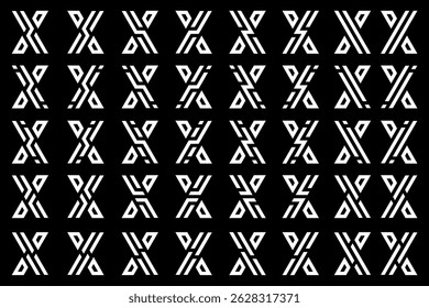 collection abstract letter x logo design. modern logotype x design with white color. vector illustration