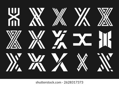collection abstract letter x logo design. modern logotype x design with white color. vector illustration