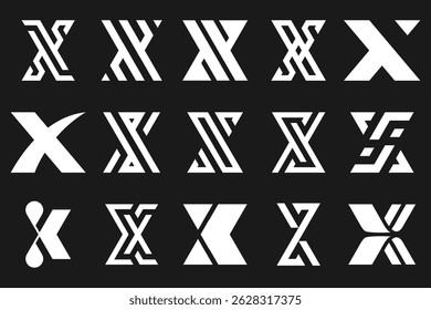 collection abstract letter x logo design. modern logotype x design with white color. vector illustration
