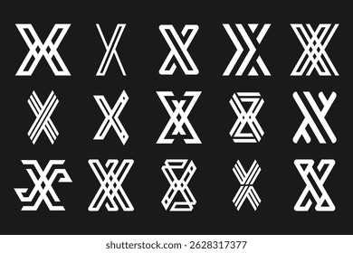 collection abstract letter x logo design. modern logotype x design with white color. vector illustration
