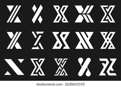 collection abstract letter x logo design. modern logotype x design with white color. vector illustration