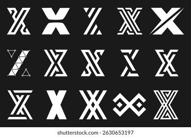 collection abstract letter x logo design. modern logotype x design with white color. vector illustration