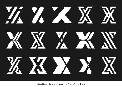 collection abstract letter x logo design. modern logotype x design with white color. vector illustration