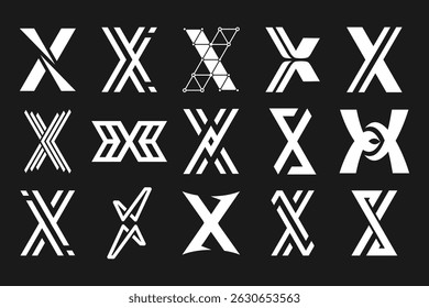 collection abstract letter x logo design. modern logotype x design with white color. vector illustration