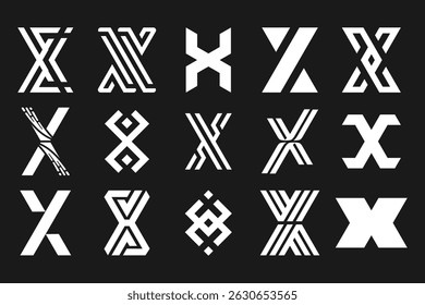 collection abstract letter x logo design. modern logotype x design with white color. vector illustration