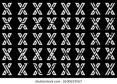 collection abstract letter x logo design. modern logotype x design with white color. vector illustration