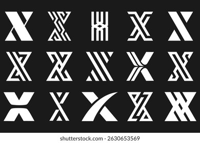 collection abstract letter x logo design. modern logotype x design with white color. vector illustration
