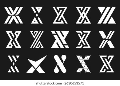 collection abstract letter x logo design. modern logotype x design with white color. vector illustration