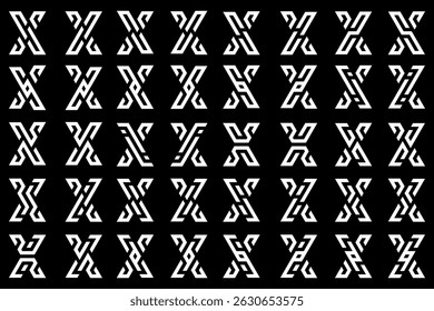 collection abstract letter x logo design. modern logotype x design with white color. vector illustration