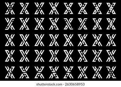 collection abstract letter x logo design. modern logotype x design with white color. vector illustration