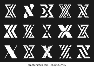 collection abstract letter x logo design. modern logotype x design with white color. vector illustration