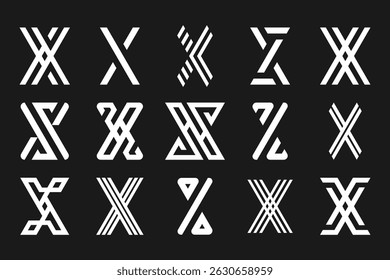 collection abstract letter x logo design. modern logotype x design with white color. vector illustration