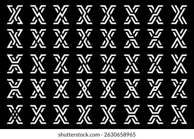 collection abstract letter x logo design. modern logotype x design with white color. vector illustration