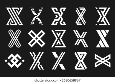 collection abstract letter x logo design. modern logotype x design with white color. vector illustration