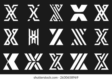 collection abstract letter x logo design. modern logotype x design with white color. vector illustration