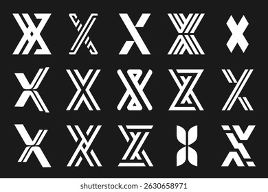 collection abstract letter x logo design. modern logotype x design with white color. vector illustration