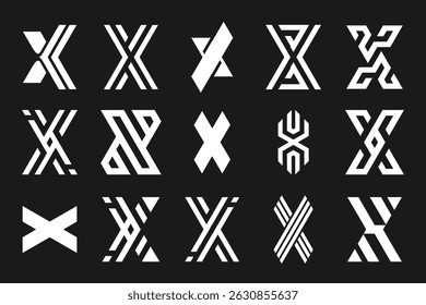 collection abstract letter x logo design. modern logotype x design with white color. vector illustration