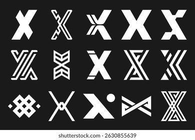 collection abstract letter x logo design. modern logotype x design with white color. vector illustration