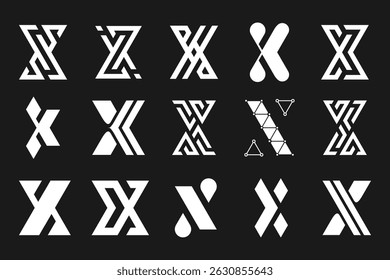 collection abstract letter x logo design. modern logotype x design with white color. vector illustration