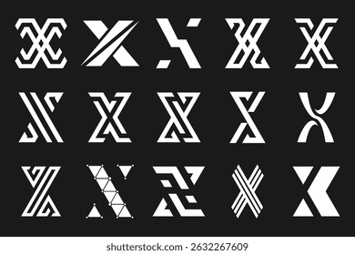 collection abstract letter x logo design. modern logotype x design with white color. vector illustration