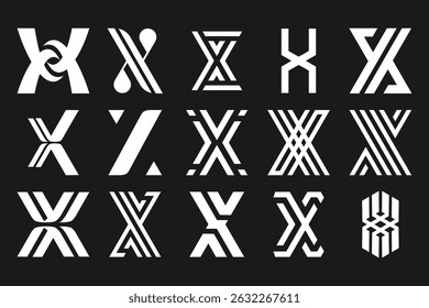 collection abstract letter x logo design. modern logotype x design with white color. vector illustration